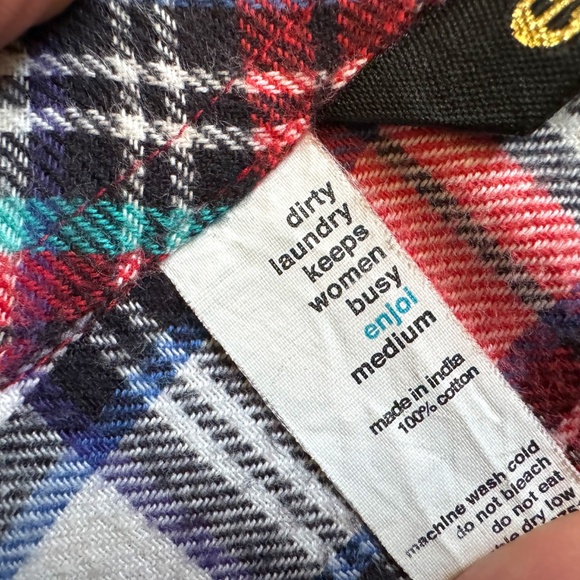 Enjoi Skateboards Flannel Shirt Men’s Size Medium 100% Cotton Plaid Vintage Y2K - Picture 7 of 15